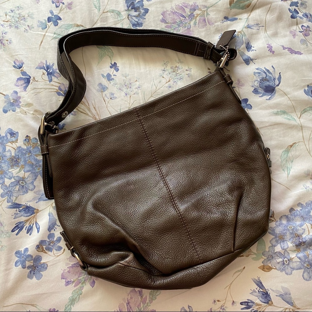 COACH Pebbled Leather Shoulder Crossbody Bag